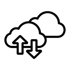 Cloud upload dowload Line Icon