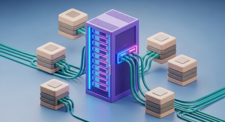 Central server connected to multiple data storage units