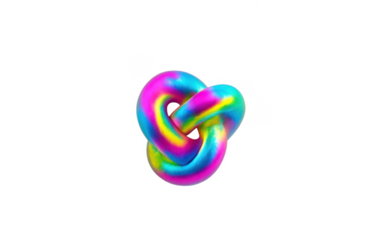 Abstract 3d knot forming vibrant iridescent shape - Powered by Adobe