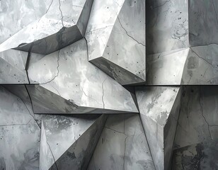 Gray geometric abstract texture with polygonal shapes and cracks