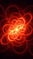 Abstract Red Energy Burst: A Fiery Display of Concentric Light.