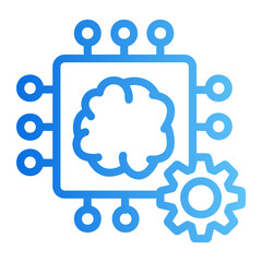 Machine learning chip Line Gradient Icon