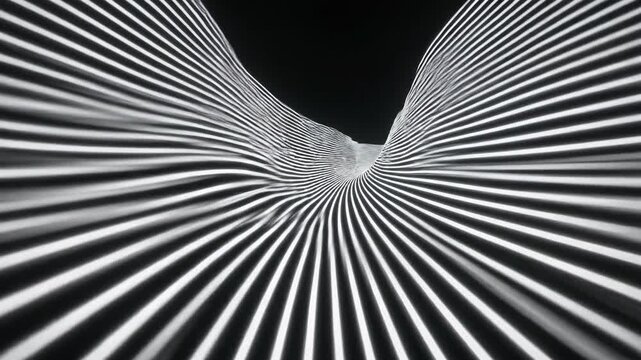 Dynamic flowing white lines creating an optical illusion of endless parallel movement across a seamless dark background white, background, network