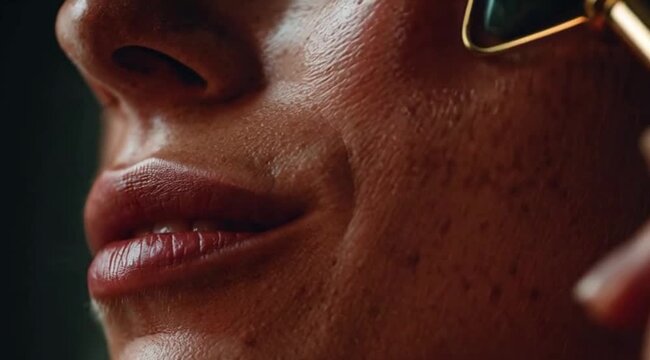 Massagem Facial com Gua Sha em Close-Up Relaxante