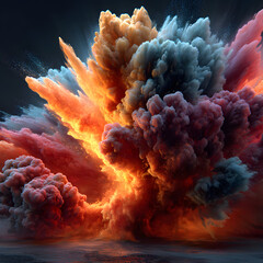 Naklejka premium 2026 colorful powder explosion on black background