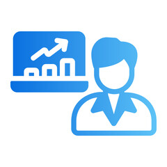 Data scientist working Line Gradient Icon