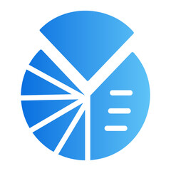 Pie chart analytics Line Gradient Icon