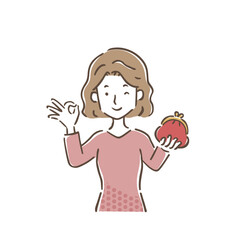 OKサインをしてがま口財布を持っている若い女性