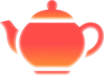 Luminous neon teapot icon for Lunar New Year celebration