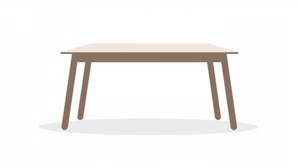 Flat illustration of a simple modern table with clean rectangular surface.
