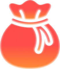 Electric neon money bag icon symbolizing wealth 2026