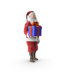 Santa claus holding a gift, holiday season, christmas character