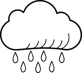 Cloud Rain Line Art Vector water drop