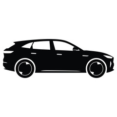Sleek SUV Silhouette Vector Illustration, Modern Car Design, Automotive Industry Visual