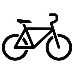 Minimalist Bicycle Icon Illustration, Eco Transportation, Cycling Symbol, Vector Design Element