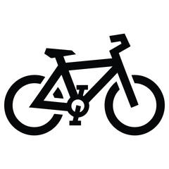 Minimalist Bicycle Icon Vector Illustration, Eco-Friendly Transportation, Black Silhouette, White Background