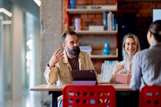 Business Meeting at a Modern Office 