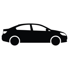 Silhouette Car Vector Icon, Sedan Type, Automotive Design Element and Auto Industry