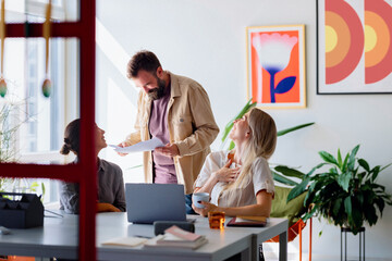 Business Meeting In Bright Office