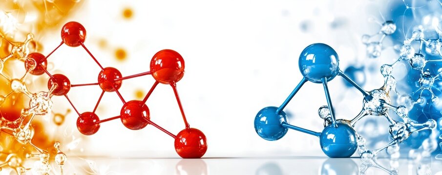 Chemical interaction simulation laboratory digital render scientific environment close-up view innovation