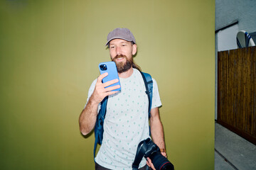 Portrait of a photographer in the alley