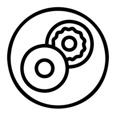 bagel cream Line Icon