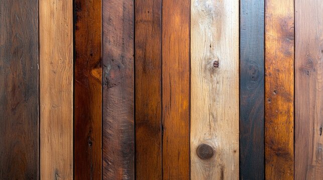 Close-up of a wooden plank background with various natural colors and textures. The image showcases the details of the wood grain and the different shades of br