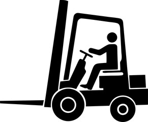 Industrial Forklift Truck Silhouette Icon