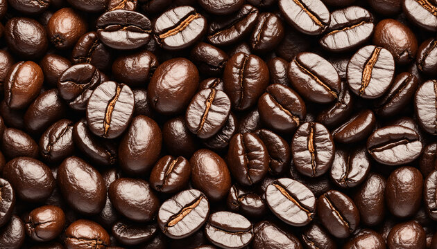 macro close up view of roasted coffee beans showing detailed texture and cracks