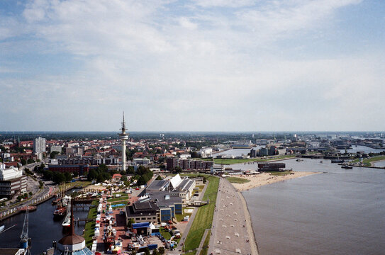 City and River View under Open Sky