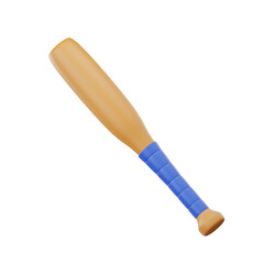 Baseball Bat 3D Icon, Baseball Equipment 3D Illustration