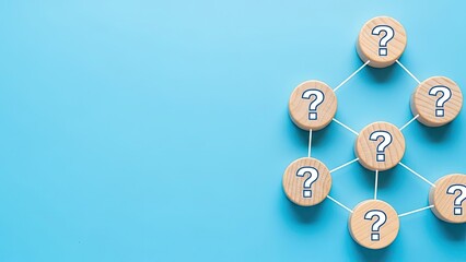 Complex network of linked question mark blocks symbolizing problem-solving