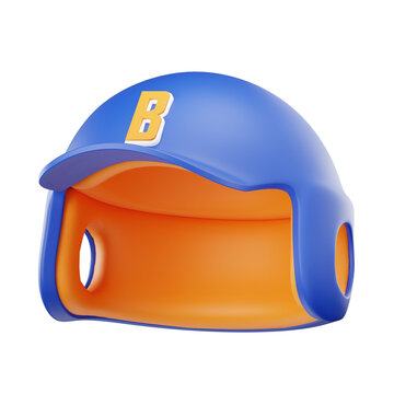 Batting Helmet 3D Icon, Baseball Equipment 3D Illustration