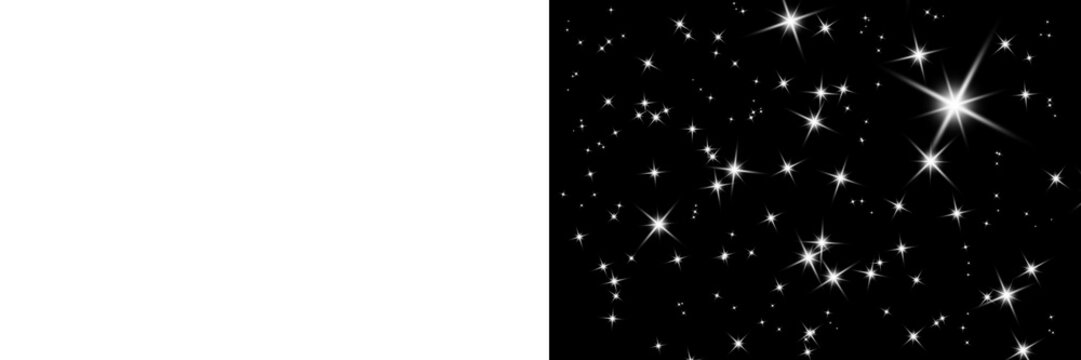 Abstract sparkling starfield featuring bright twinkling lights and cosmic glitter, ideal for festive designs, space themes, digital art, and elegant visual effects