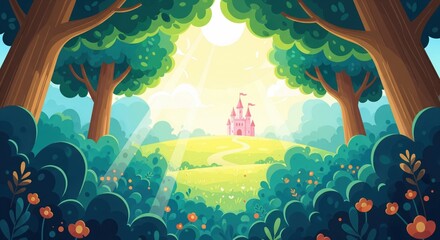 illustration of a fairy tale castle