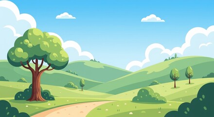 summer landscape with trees