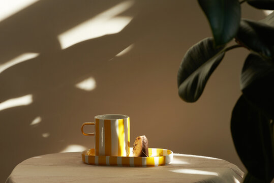 Cozy moment with cup of tea