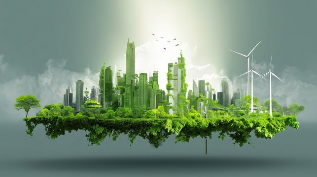 Architectural Blueprint Concept for Decarbonization and the New Green Economy.