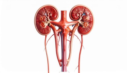 Human Kidneys Anatomy - A Detailed Medical Illustration.