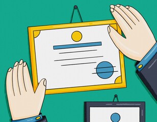 Certificate on the wall.