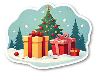 christmas tree with gifts