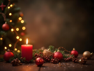 christmas decoration with candles and decorations