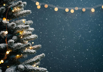 christmas background with christmas tree