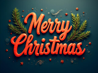  Merry Christmas sign adorned with lush greenery and festive flowers