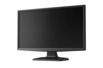 Modern computer monitor display screen isolated on transparent background