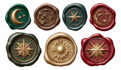 Elegant Zodiac Wax Seals Featuring Intricate Glyphs and Celestial Emblems