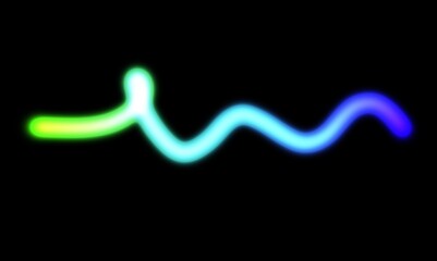 Abstract glowing neon light streak rays wave flow on black background. Neon glowing light beams streaks colour flow horizontal lines on black background.