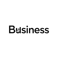Black word business typography design element