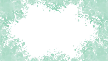Soft Mint Green Watercolor Splatter Frame Background
