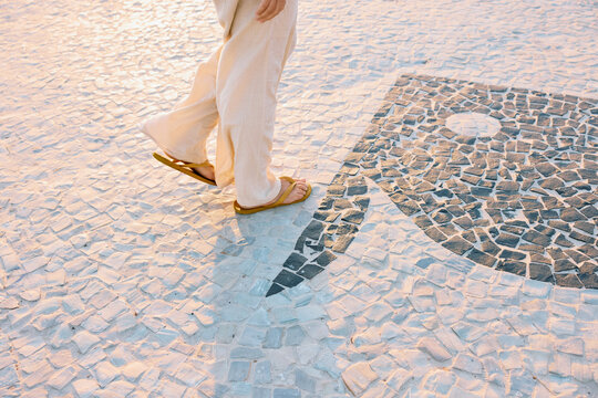 Strolling on Mosaic Sidewalk